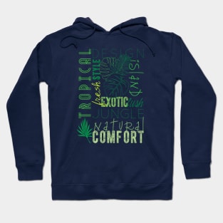 Typography Tropical green Hoodie